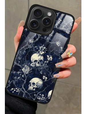 Snacase  Apple iPhone 14 Pro Max Uyumlu Kurukafa Tasarımlı Parlak Silikon Kılıf