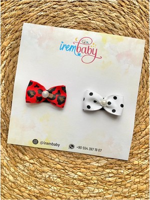 İrembaby 2'li Set Bebek - Çocuk Saçsız Bebek Tokası Seti Fiyonklu Toka Set