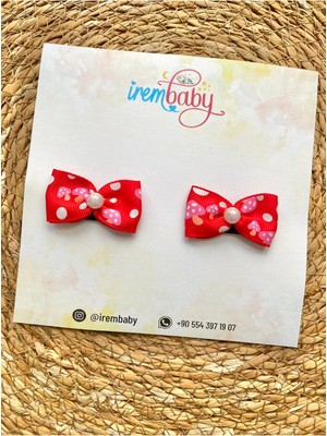 İrembaby 2'li Set Bebek - Çocuk Saçsız Bebek Tokası Seti Fiyonklu Toka Set