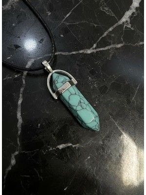 Meneva Aksesuar Firuze Doğal Taş Çivi Model Kolye