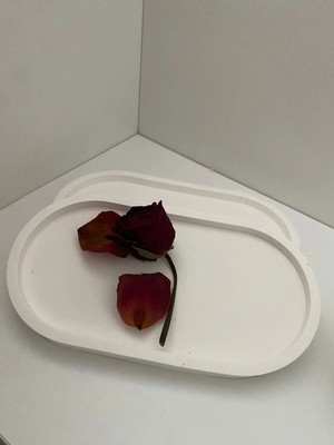 Bernami Düğün Pinterest 2'li Beton Sunum Tepsisi 2'li Beton Saksı Altlığı 2'li Dekoratif Tabak