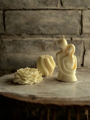 Bernami Düğün Pinterest Sarılan Çift Sevgililer Dekoratif Hediyelik Mum Seti