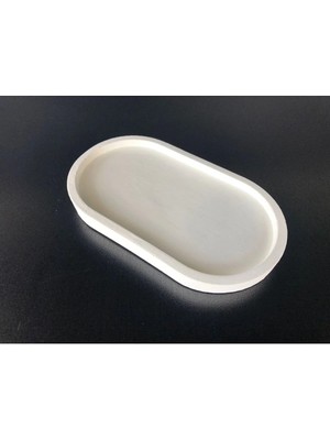 Bernami Düğün Pinterest Dekoratif Oval Beyaz Beton Biblo Tabakbeton Takı Tabağı Mum Tabağı Mumluk Organizer