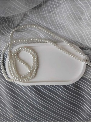 Bernami Düğün Pinterest Beton, Takı ve Saksı Altlığı Oval Tepsi - Beyaz