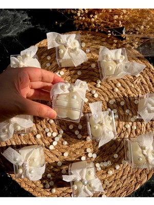 Bernami Düğün Pinterest 15 Adet Süslemeli Kutulu Mum Hediyeliği