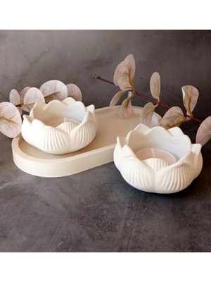 Bernami Düğün Pinterest Ikili Dekoratif Lotus Mumluk (Tealight Mumlar Dahil)