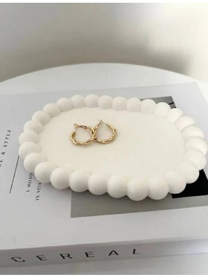 Bernami Düğün Pinterest Oval Bubble Tabak Dekoratif Sunum Stand Boncuk Tabak Takı Tabağı
