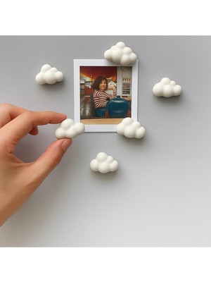 Bernami Düğün Pinterest Dekoratif 6'lı Mini Bulut Buzdolabı Magneti