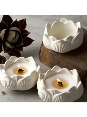 Bernami Düğün Pinterest Dekoratif 3’lü Lotus Çiçeği Mumluk Hediyelik Obje Dekoratif