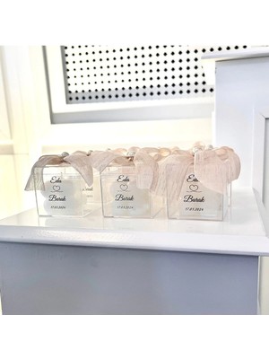 Bernami Düğün Pinterest Mika Kutulu Bubble Mum - Söz, Nişan ve Özel Günler Için Şık Hediyelik - 25 Adet