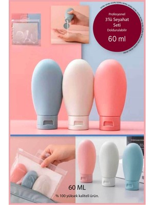 Özgürce Doldurulabilir Seyahat Şişe Seti, Çok Amaçlı Çanta ile Yanınıza Alın