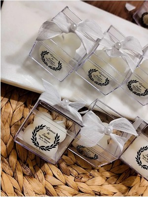 Bernami Düğün Pinterest 10 Adet Keten Kurdele Süslemeli Bubble Mum