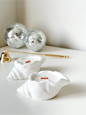 Bernami Düğün Pinterest 2'li Deniz Kabuğu Mum ( Vanilya Esanslı )