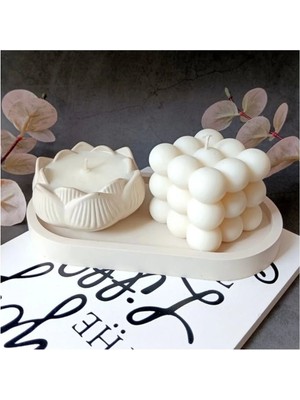 Bernami Düğün Pinterest Beyaz Stant Bubble Kokulu Mum ve Gül Mum Seti