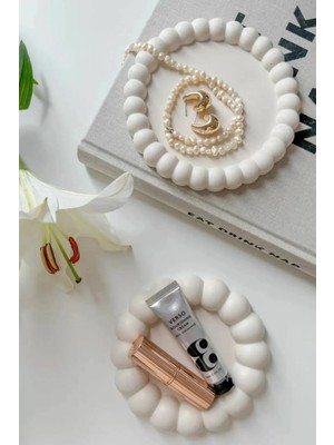 Bernami Düğün Pinterest Bubble Desenli Dekoratif Tabak, Takı Tabağı 2 Li,bardak Altlığı Ev Ofis