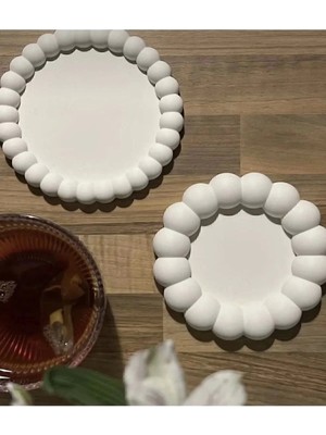 Bernami Düğün Pinterest 2'li Dekoratif Modern Tabak Takı Tabağı Bardak Altlığı