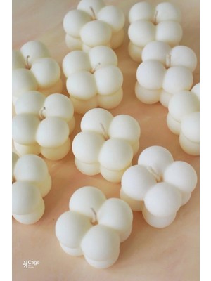 Bernami Dekoratif Pinterest Kokulu Dekoratif Mini Bubble Mum - Beyaz Renk 1 Adet
