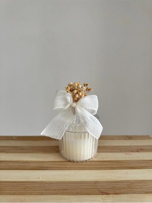 Bernami Dekoratif Pinterest Beyaz Renkli Mum - Şeffaf Mika Kutu - 10 Adet