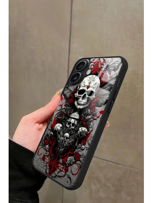 Snacase Apple iPhone 16 Plus Uyumlu Kurukafa Posteri Tasarımlı Parlak Silikon Kılıf