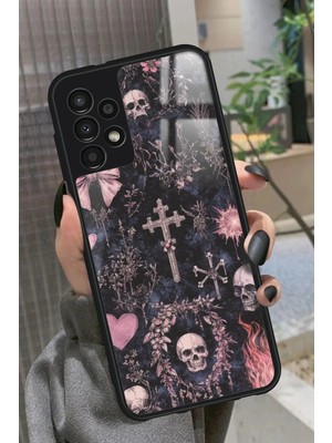 Snacase  Samsung Galaxy A73 Uyumlu Kurukafa Tasarımlı Parlak Silikon Kılıf