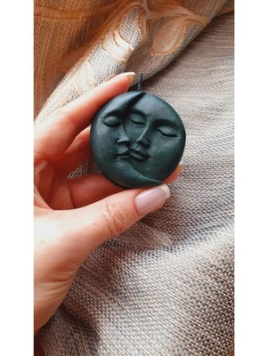 Bernami Kdekoratif Pinterest Ay ve Güneş Model Mum - Siyah