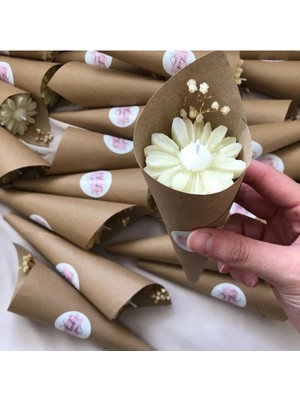 Bernami Kdekoratif Pinterest Papatya Hediyelik Koni Model Papatya Mum - 5 Adet