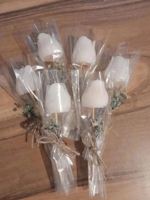 Bernami Düğün Pinterest Hediyelik Kokulu Lale Model Buket Mum 6'lı