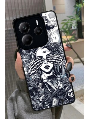 Snacase  Xiaomi Redmi Note 14 Uyumlu Kurukafa Posteri Tasarımlı Parlak Silikon Kılıf