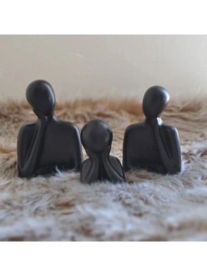 Bernami Kdekoratif Pinterest Aile Biblo Figür Heykel 3lu Set Siyah