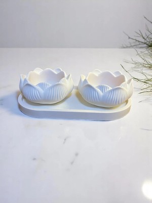 Bernami Kdekoratif Pinterest Lotus Mumluk Ikili ve Tepsili Mumlar Dahil