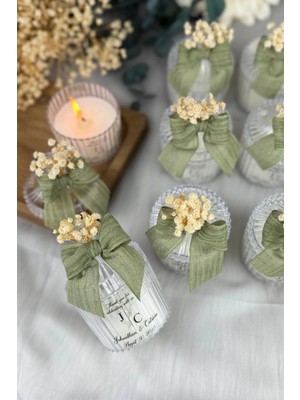 Bernami Biblo Pinterest Kurutulmuş Çiçek ve Fiyonk Süslemeli Kokulu Mum - 20 Adet