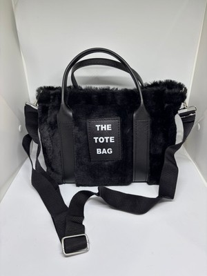 Livayss Çanta Paris Peluş ve Kürklü Siyah Kadın El ve Omuz Çantası