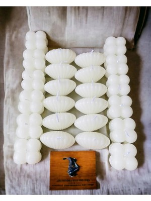 Bernami Düğün Pinterest 20 Adet Dekoratif Mini Bubble ve Mini Istiridye Mum Seti