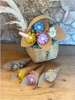 Bernami Kdekoratif Pinterest Kişiye Özel Düğün|nişan|söz Hediyelik Papatya Kokulu Buket Mum Çok Renkli - 10 Adet