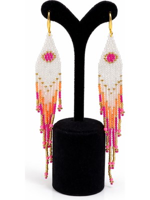 Pangu Lak Kaplama Oya Boncuklu Uzun Küpe