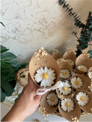 Bernami Kdekoratif Pinterest Kişiye Özel Düğün|nişan|söz Hediyelik Papatya Kokulu Buket Mum 10 Adet