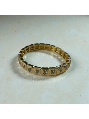 MonCherietr Amora Zirkon Taşlı Pirinç Üzeri Altın Kaplama