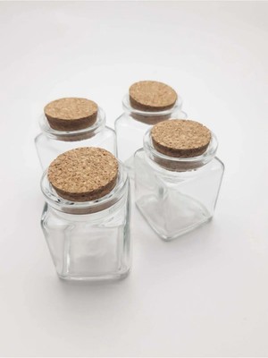 Bernami Şamdan Pinterest Cam Şişe Kare Modeli Mantar Tıpalı 10 Adet – Söz Hediyelik – Söz Hediyelik