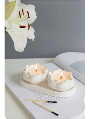 Bernami Düğün Pinterest 2 Li Yaşam Çiçeği Mumluk ve Tasarım Tepsi