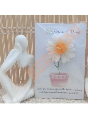 Bernami Dekoratif Pinterest Kişiye Özel Düğün|nişan|söz Hediyelik Davetiye Papatya - 15 Adet