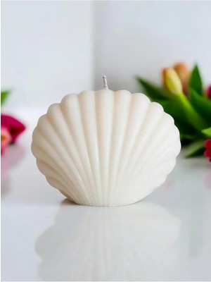 Bernami Dekoratif Pinterest 1 Adet Mini Istiridye Mum Dekoratif Nişan Dekoratif Süsü Zambak Kokulu 7X5CM