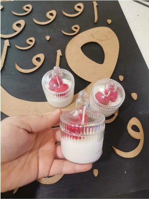 Bernami Düğün Pinterest Dekoratif Mum Papatya Kalp Sevgili Mumu - 1 Adet