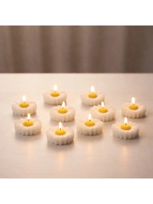 Bernami Şamdan Pinterest Şık Papatya Mumlar – Biblo Mini Mum Seti 10 Adet