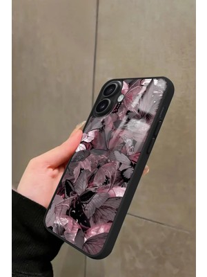 Snacase Apple iPhone 16 Uyumlu Pembe Kelebek Tasarımlı Parlak Silikon Kılıf