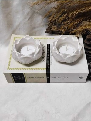 Bernami Kdekoratif Pinterest Lotus Mumluk Beyaz Dekoratif Mumluk Tealight Mumluk 2 Adet. (Mumlar Dahil Değildir)