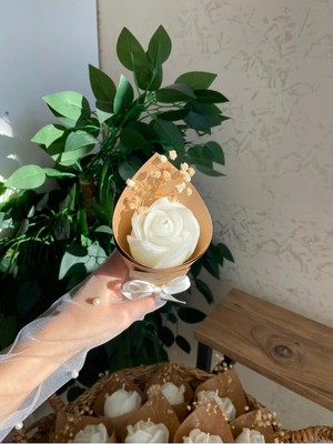 Bernami Kdekoratif Pinterest Kişiye Özel Düğün|nişan|söz| Hediyelik Gül Model Vanilya Kokulu Buket Mum - 15 Adet