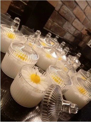 Bernami Düğün Pinterest Dekoratif Mum Papatya 2 Adet