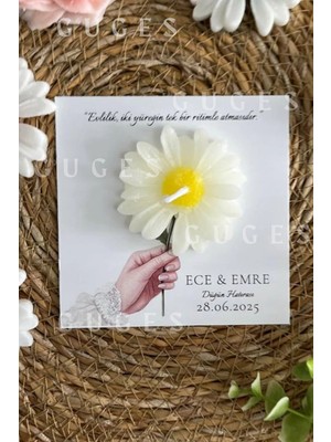 Bernami Kdekoratif Pinterest 10 Adet Özel Tasarlanmış Kart ve Papatya Mum. Bebek Doğum, Babyshower, Doğum Günü, Hediyelik