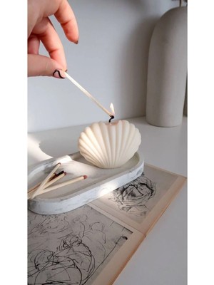 Bernami Kdekoratif Pinterest Bir Adet Büyük Istiridye Şeklinde Dekoratif Mum