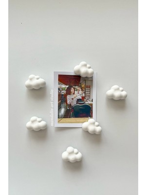 Bernami Düğün Pinterest El Yapımı Beton 6’lı Mini Bulut Buzdolabı Magneti